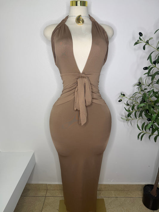 Curvas Maxi Dress in Taupe