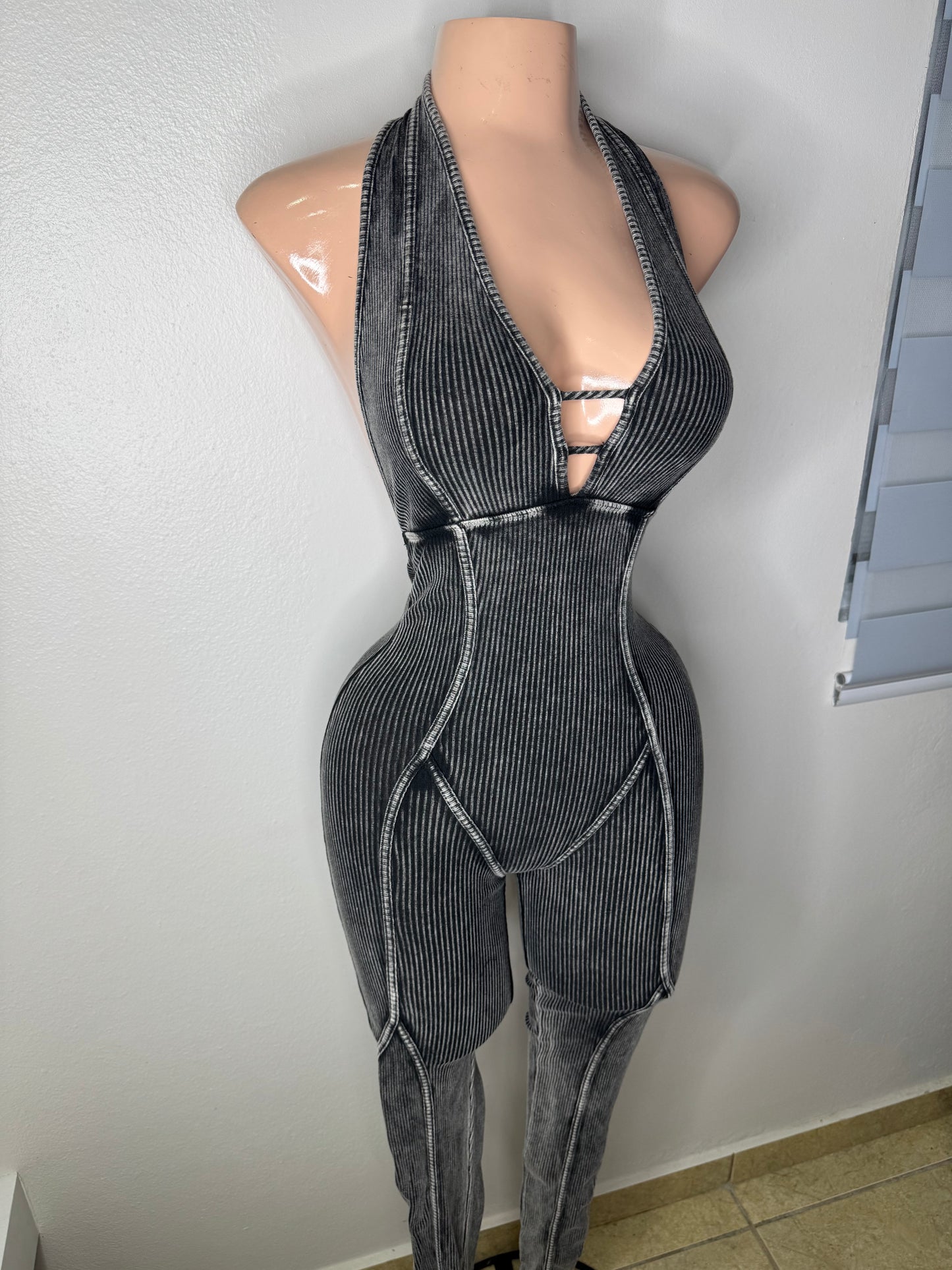 Black Mineral Sexy Jumpsuit