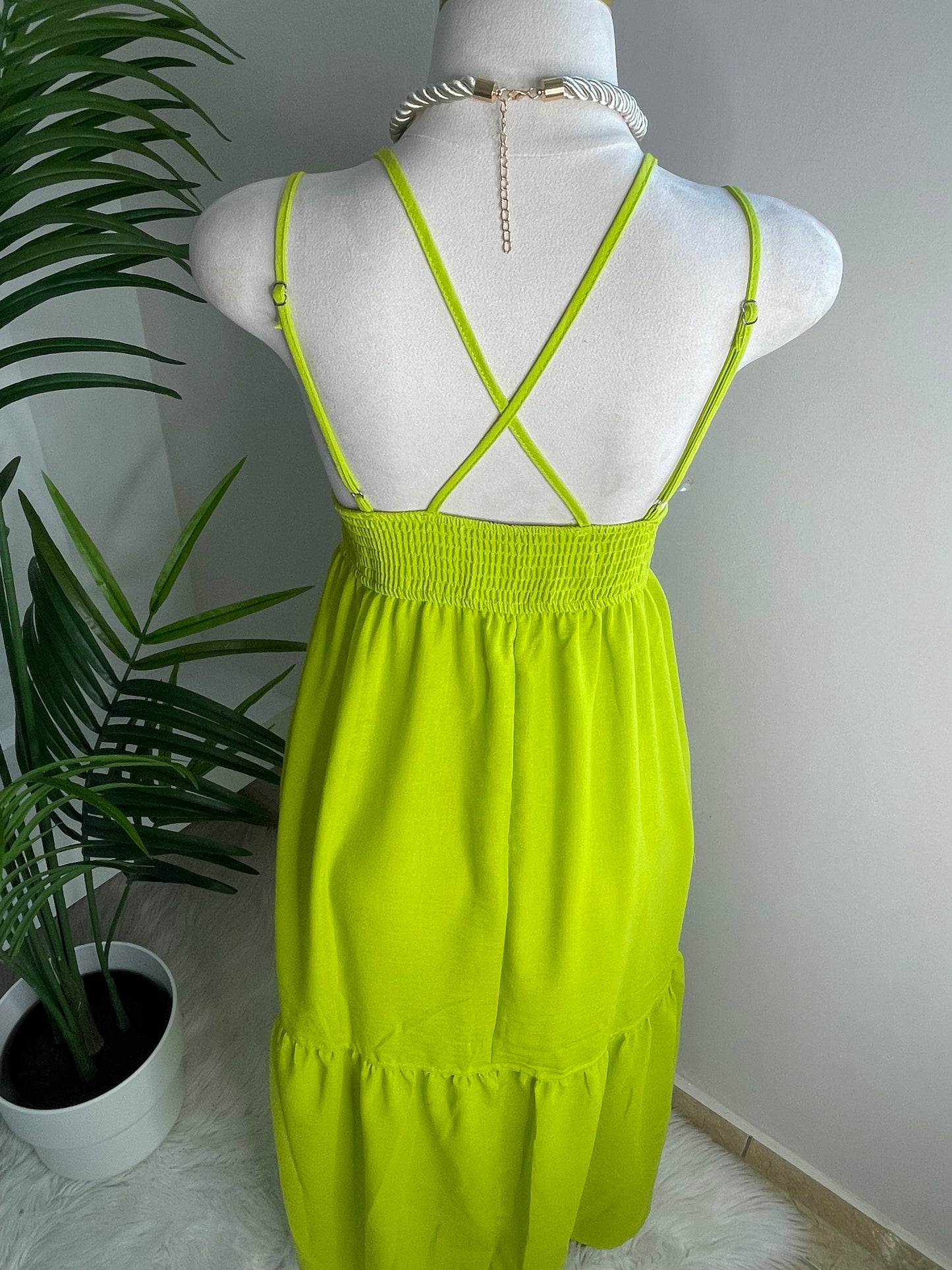 Hand made Maxidress Neon