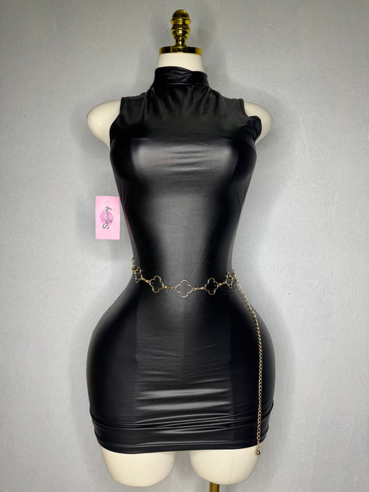 Faux Leather Dress Stretch