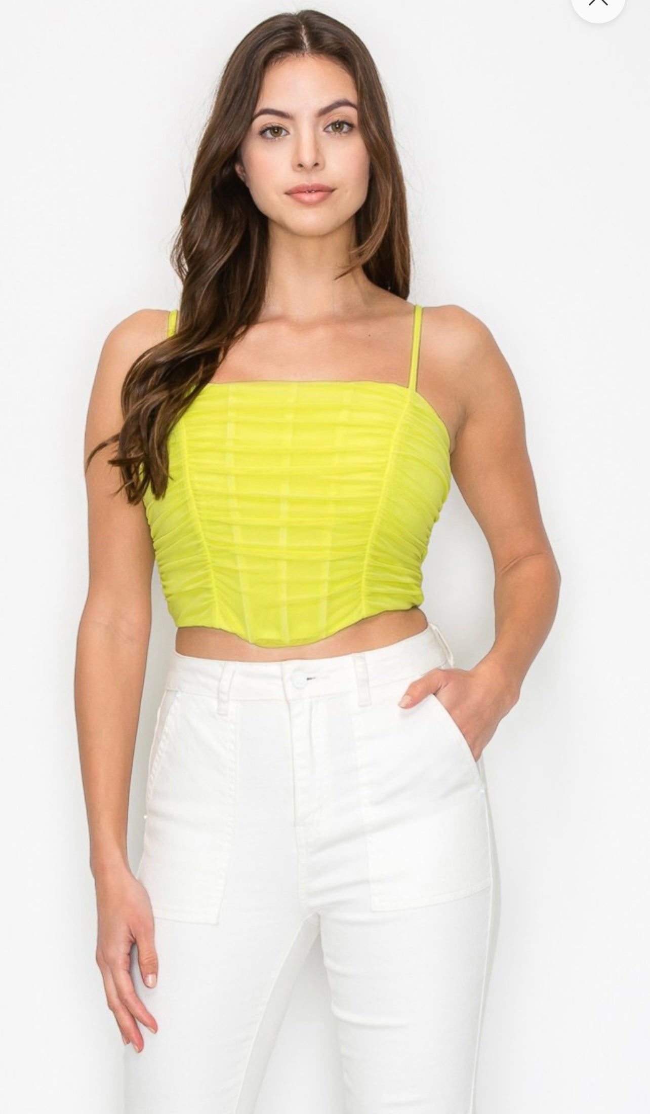 Mesh Bustier Top Neon Lime