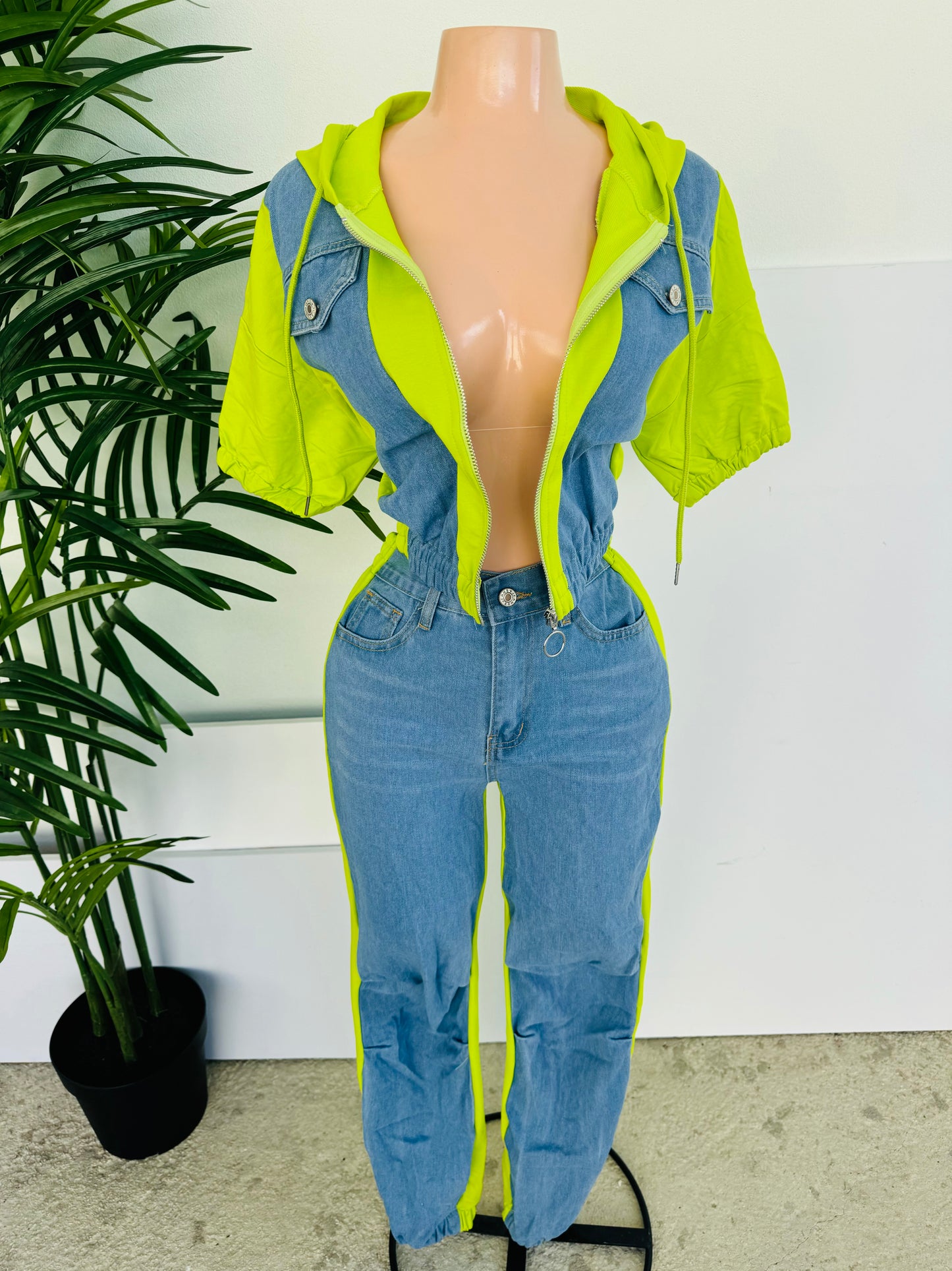 Set Viajero Denim Neon