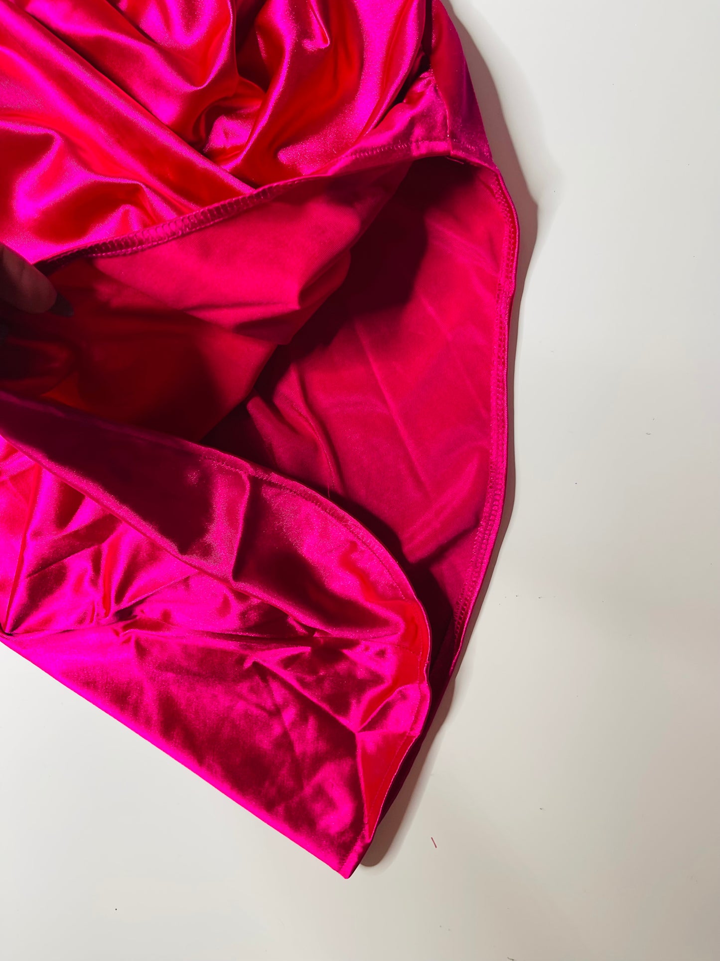 Satin Stretch Dress Fushia