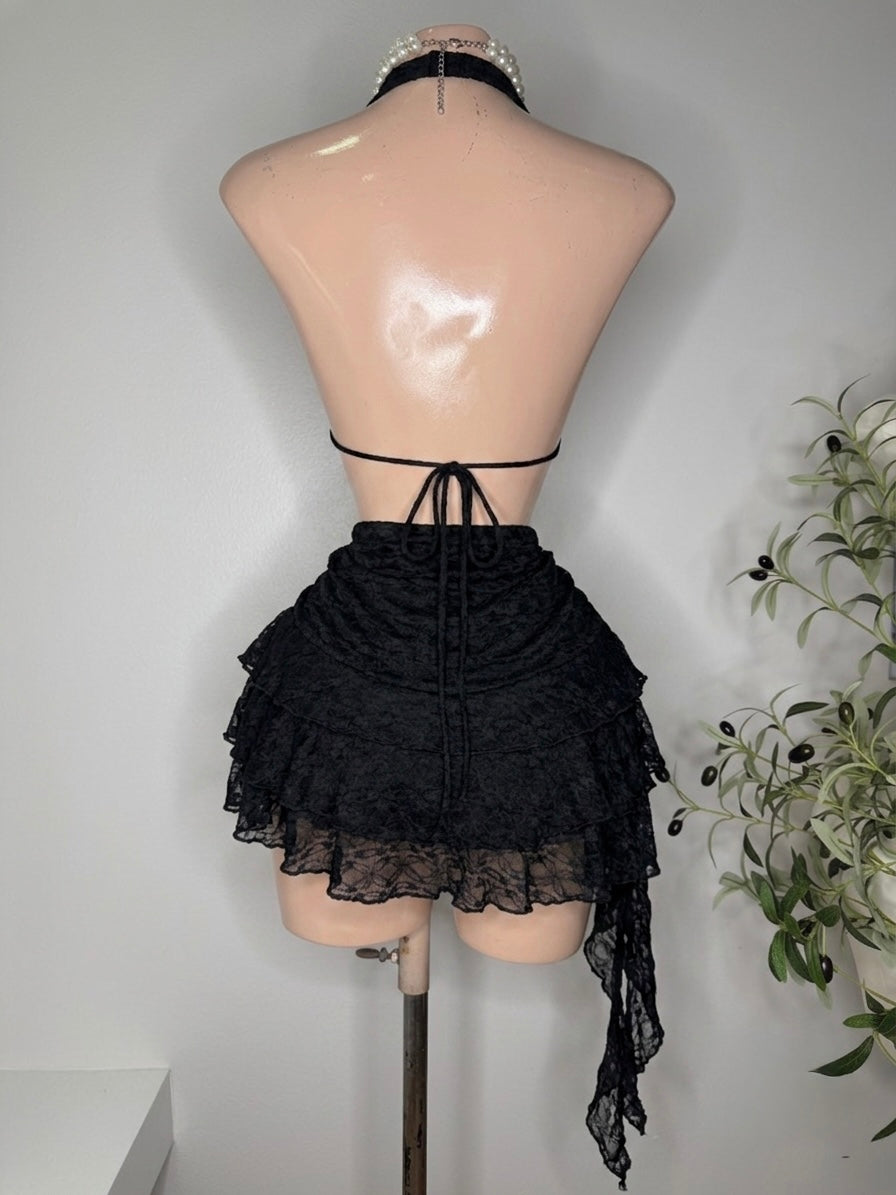 Little Lace Dress w Short in Black