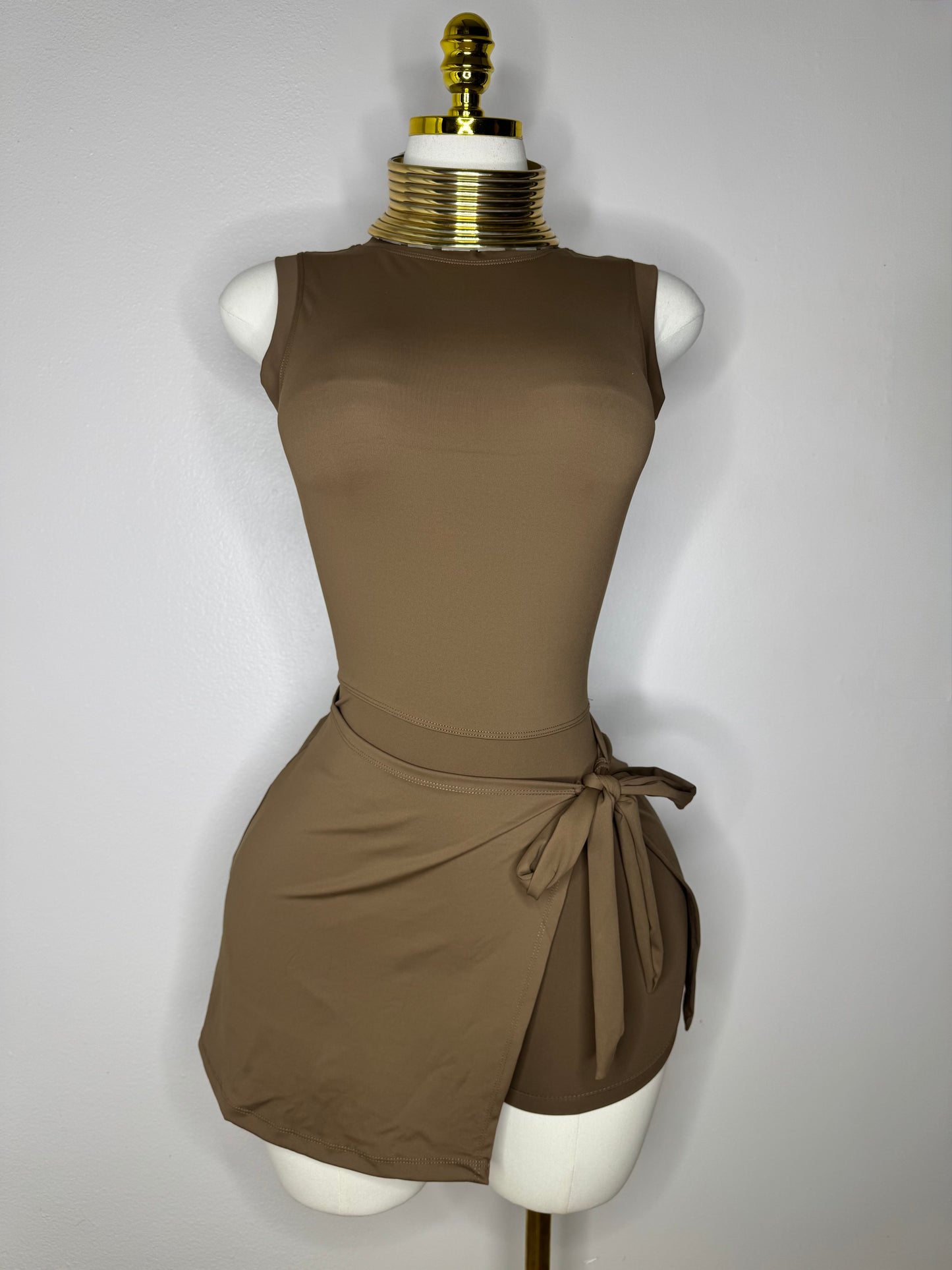Sporty Dress in Café