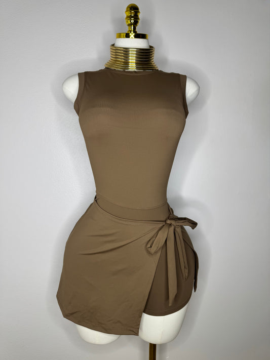 Sporty Dress in Café