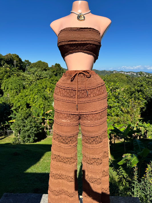 Set en Encaje Chocolate