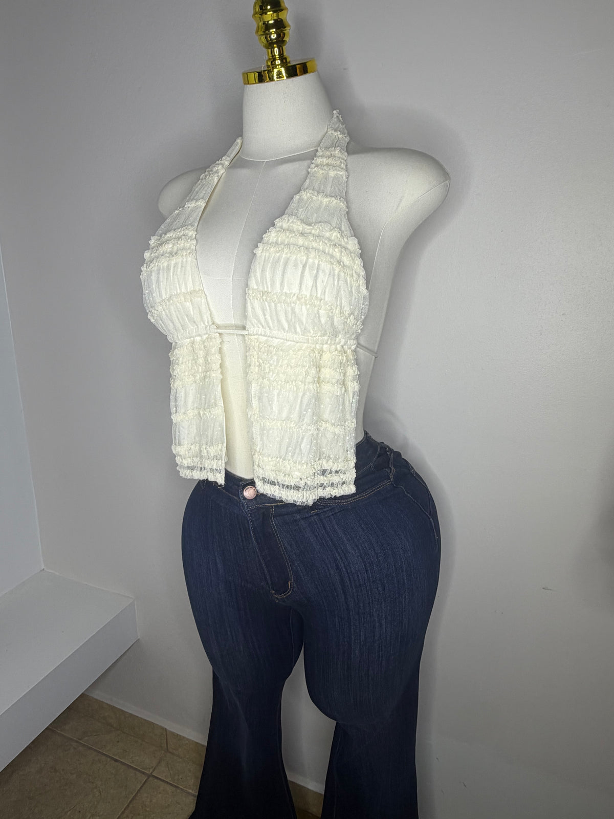 Ruffles Sexy Top in Ivory