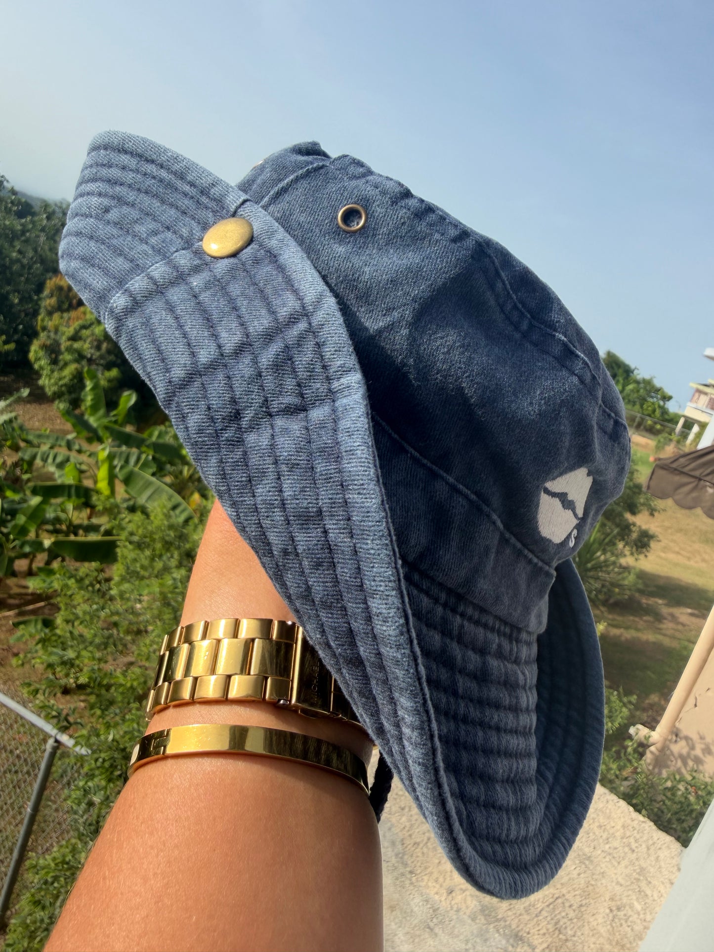 Sojairy Bucket Hat in Blue Denim