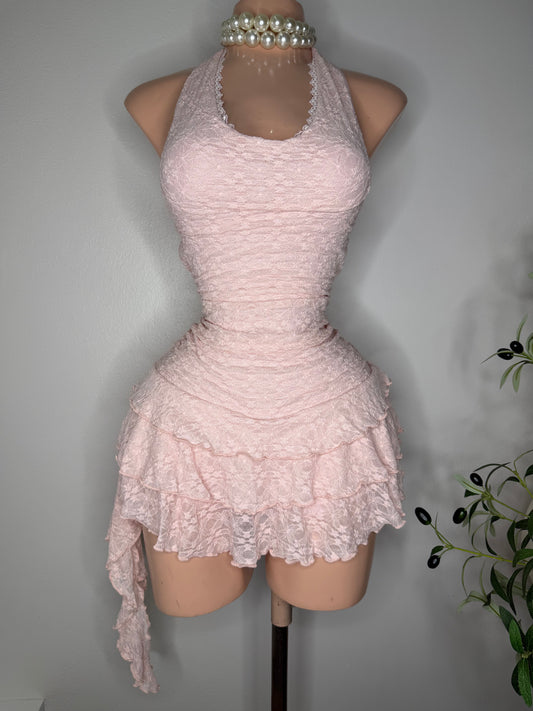 Little Lace Dress w Short in Pink