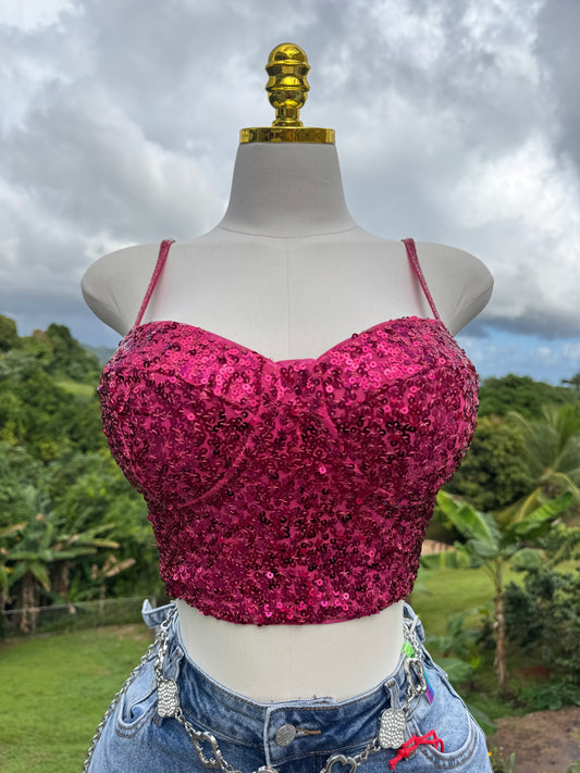 Top Lentejuelas Rosa