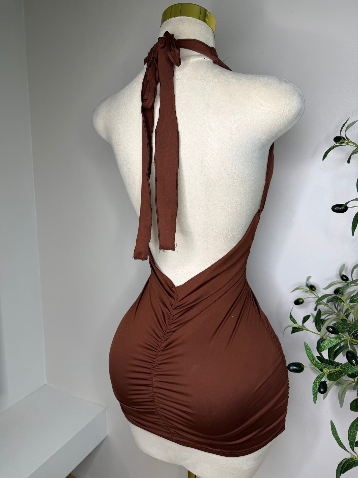 Earth Dress Stretch in Brown
