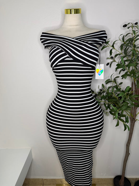 Stripes Mid Dress