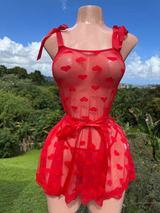 Red Hearts Baby Doll 2-pcs