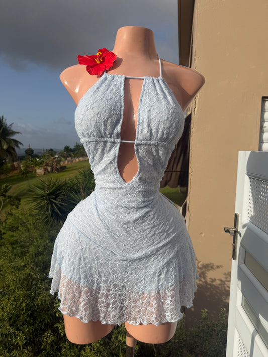 Lace Princess Dress in Blue