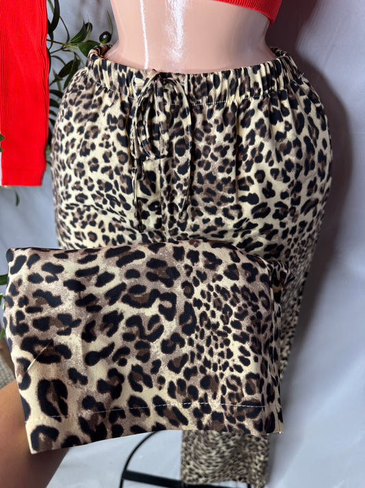 Leopard Straight Pants