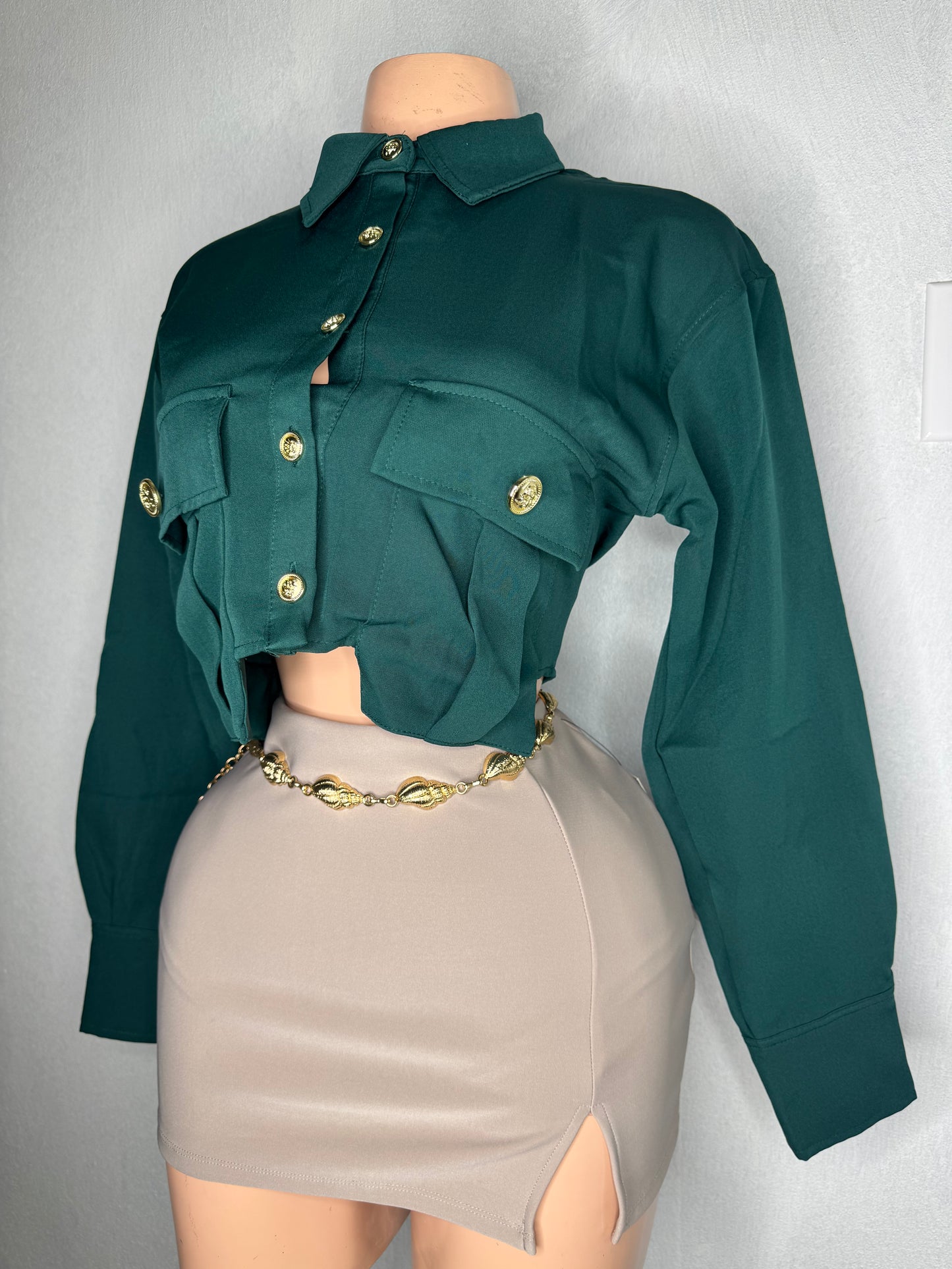 Gold Details Crop Top