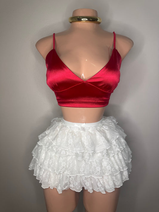 Red Satin Top