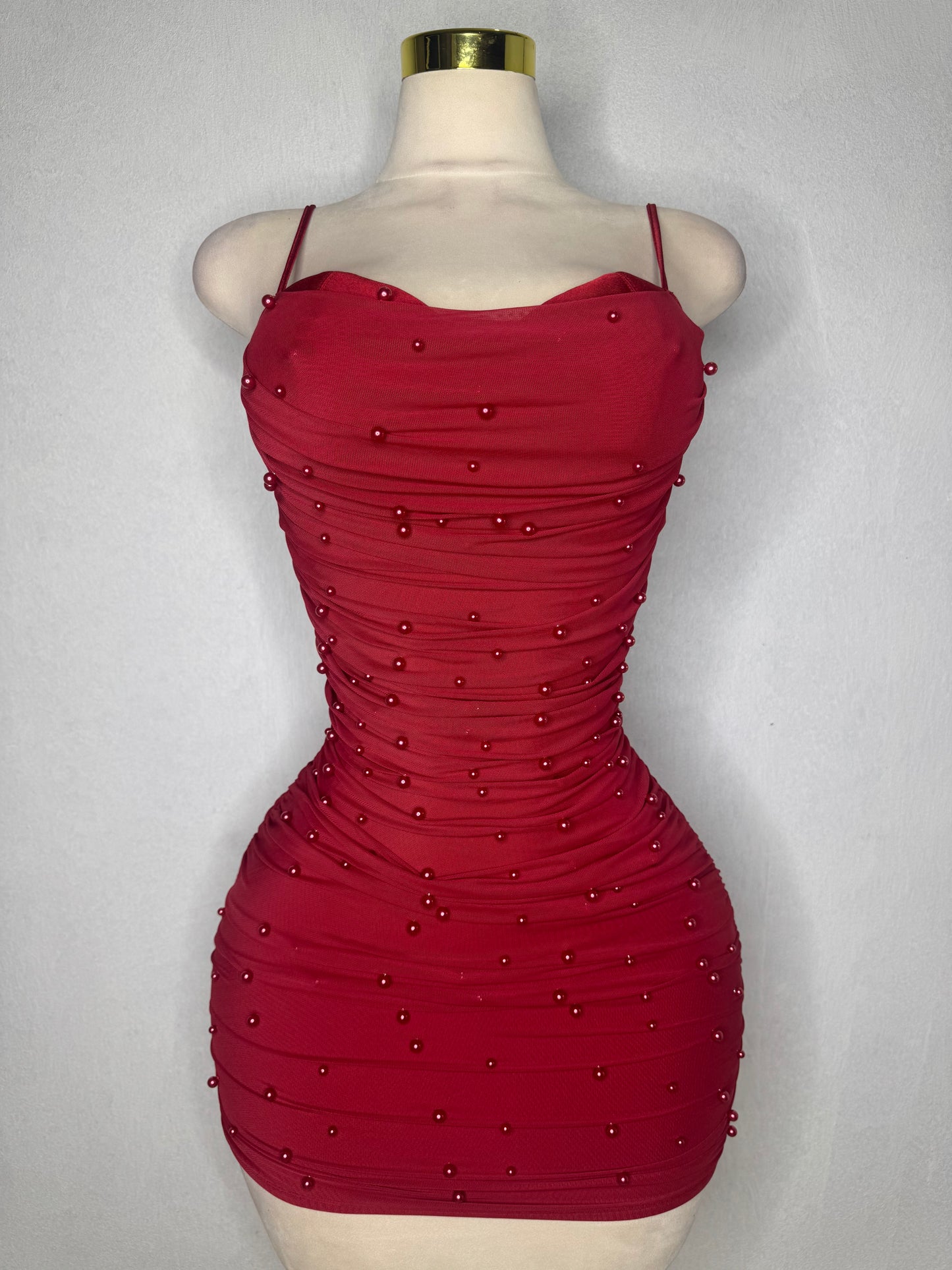 Red and Pearls Dress