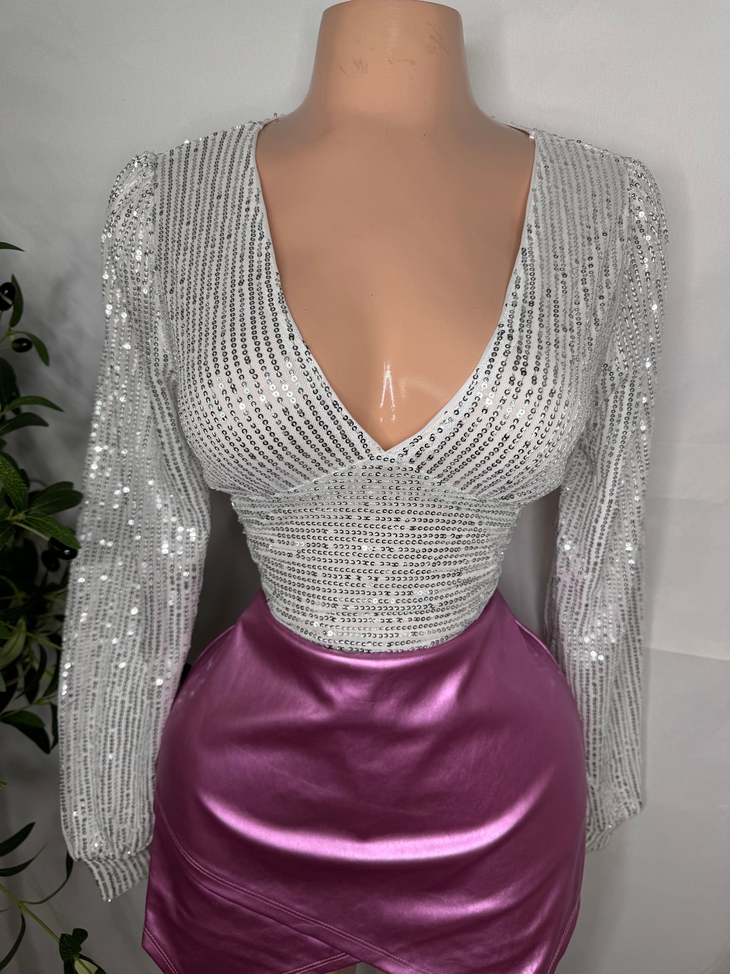 Elegant Party Top in Silver