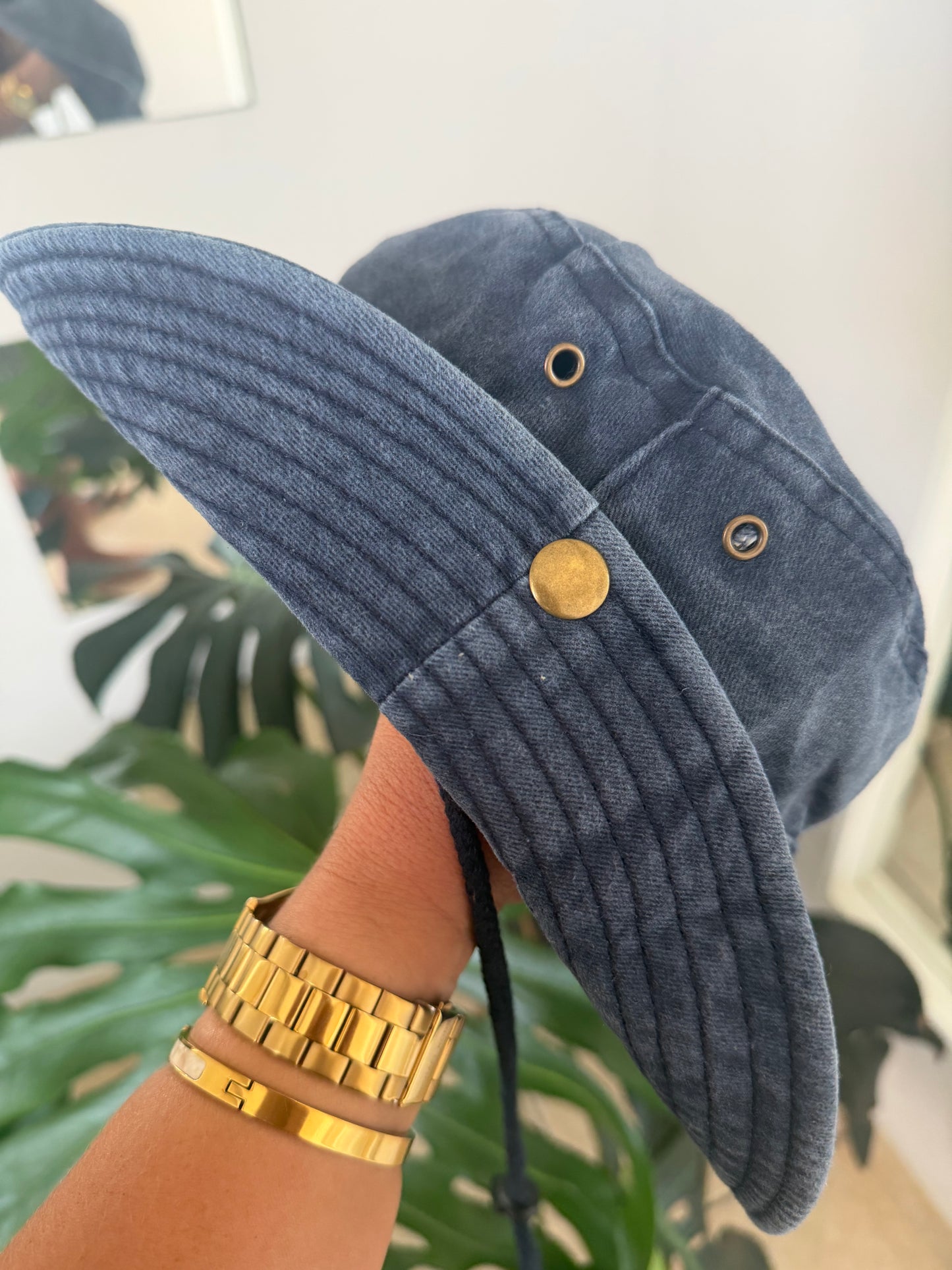 Sojairy Bucket Hat in Blue Denim