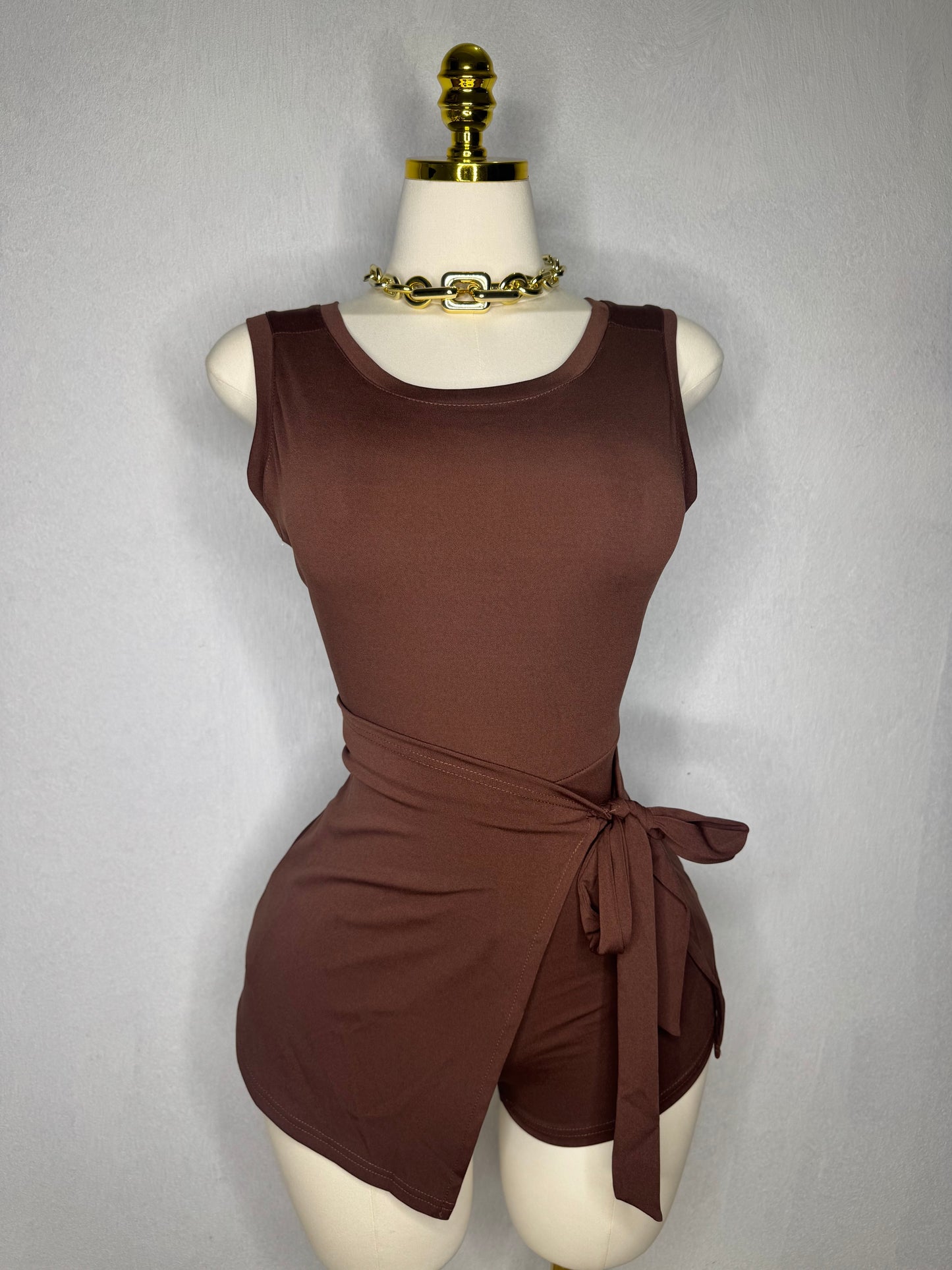 Sporty Romper In Brown