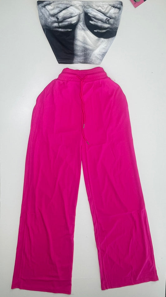 Basic Straight Pants Barbie Pink 💕