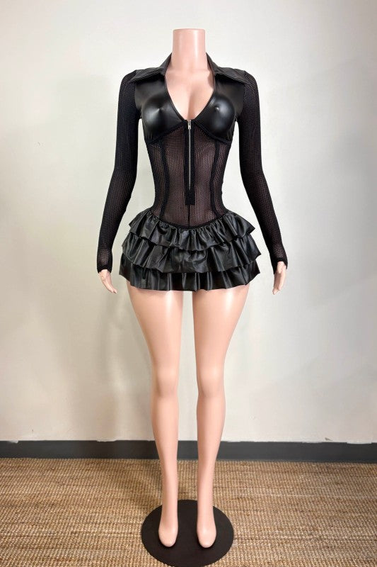 Faux Leather Dress