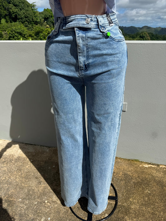 Straight Wide Leg Vibrant Jeans