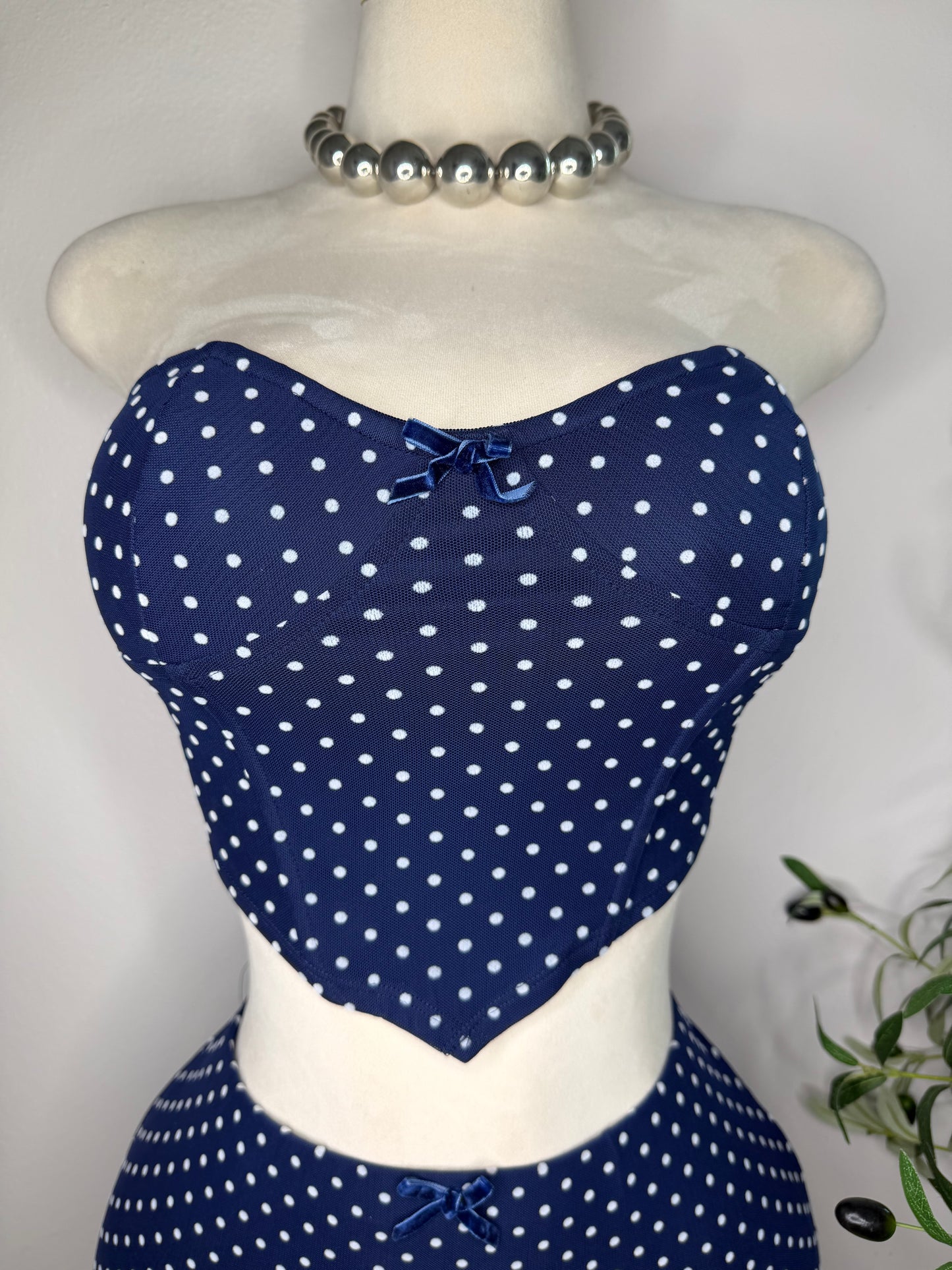 Navy Polka Dots Set