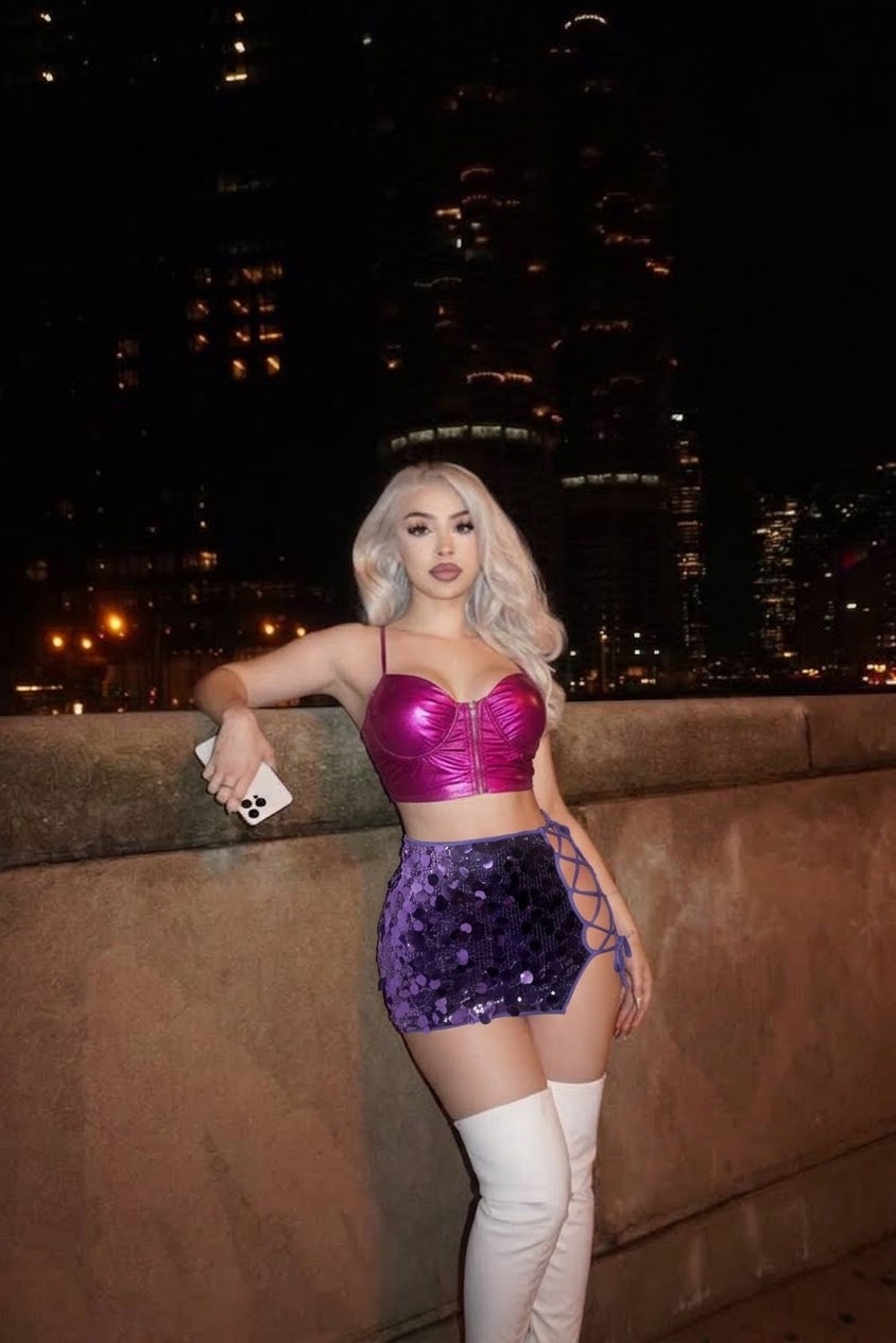 Falda Lentejuelas Violeta