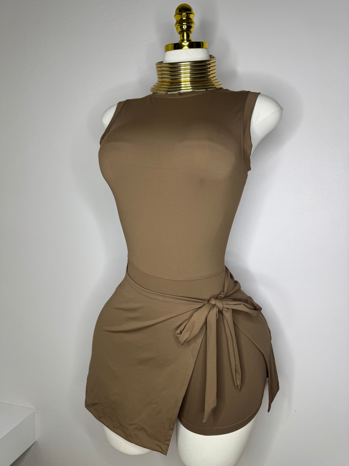 Sporty Dress in Café
