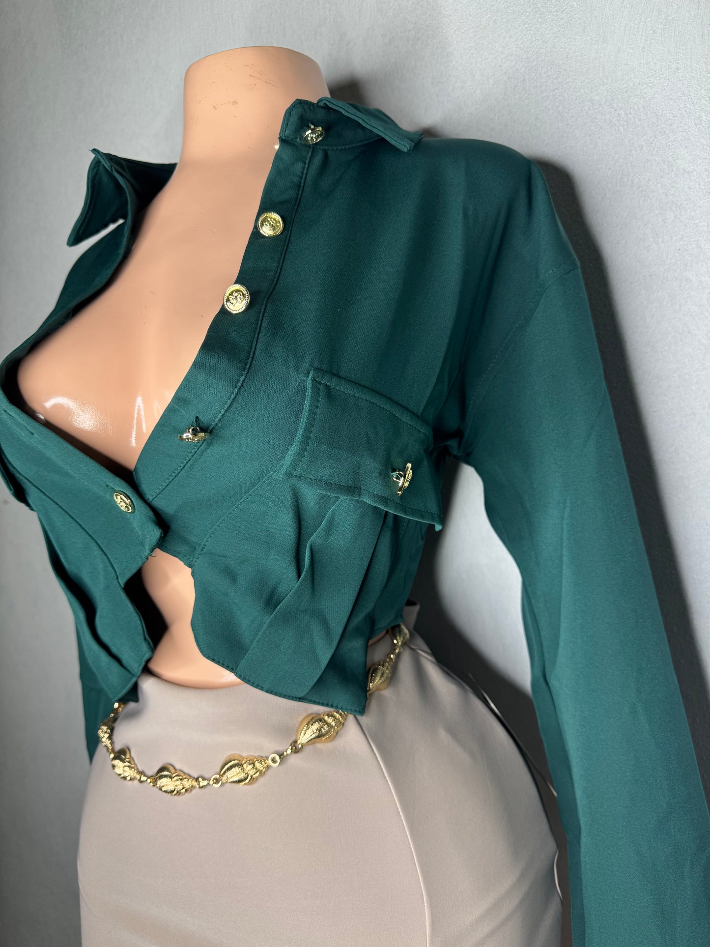 Gold Details Crop Top