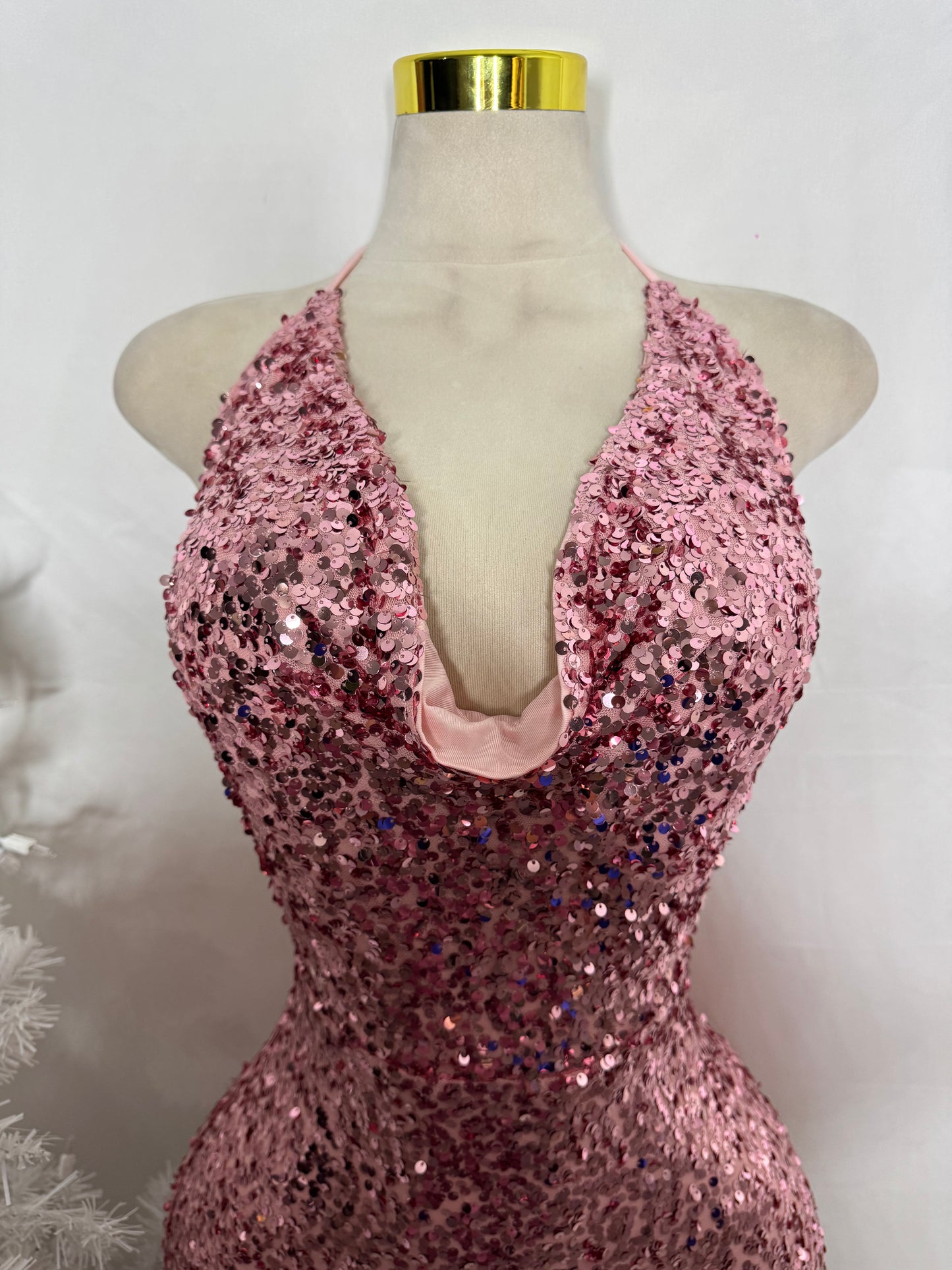 Sequin Halter Pinky Dress