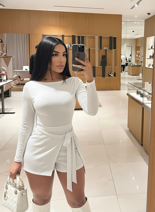 Sporty Premium Romper Manga Larga Blanco