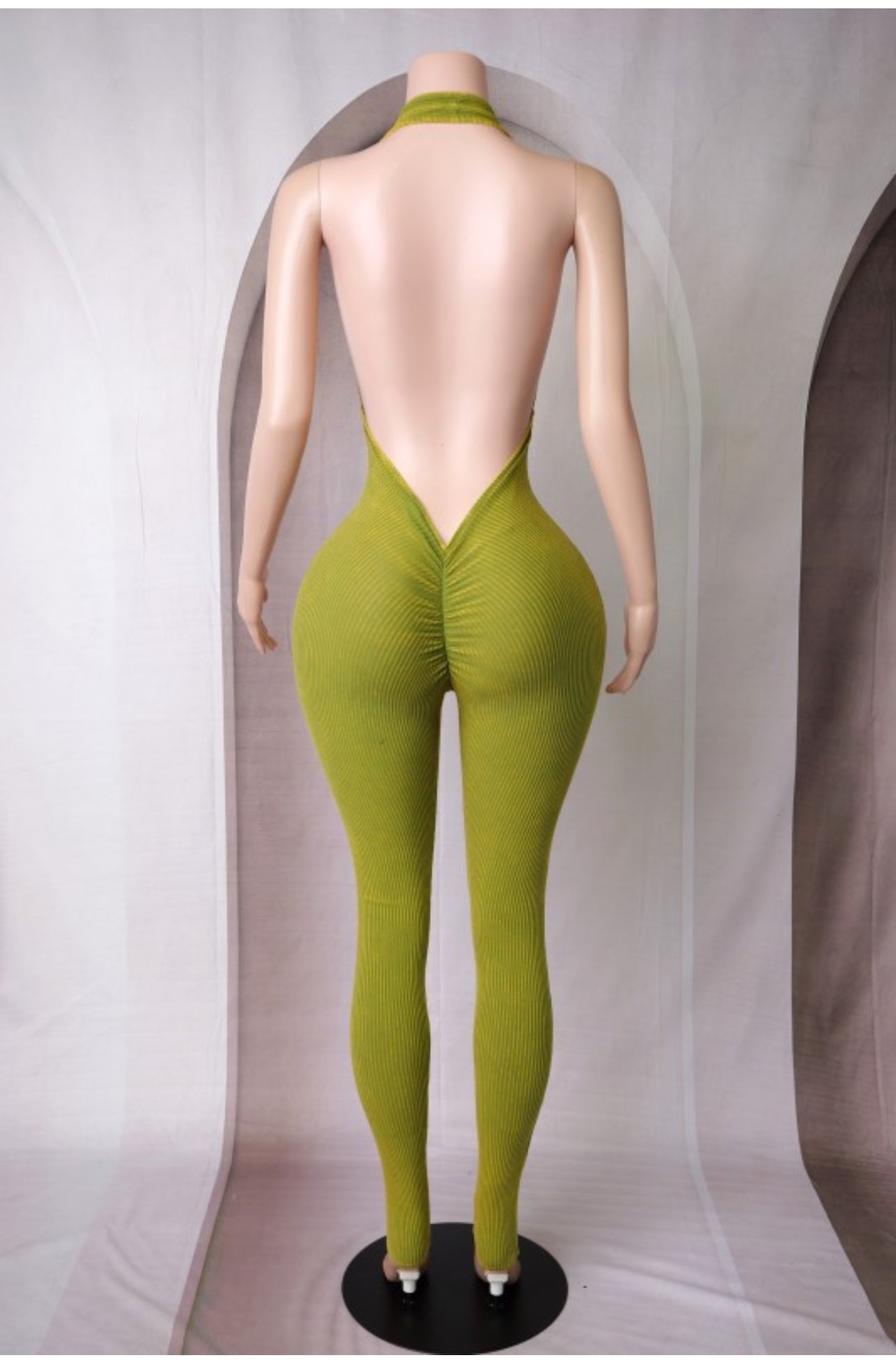 Olive Yellow Mineral Sexy Jumpsuit