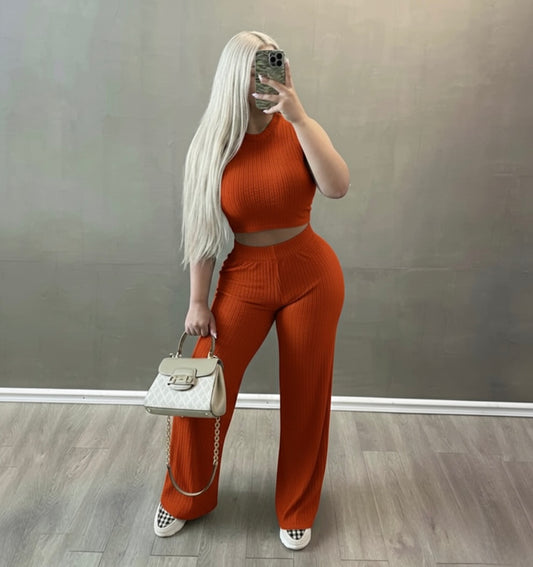 Palazzo Set Tomato Red