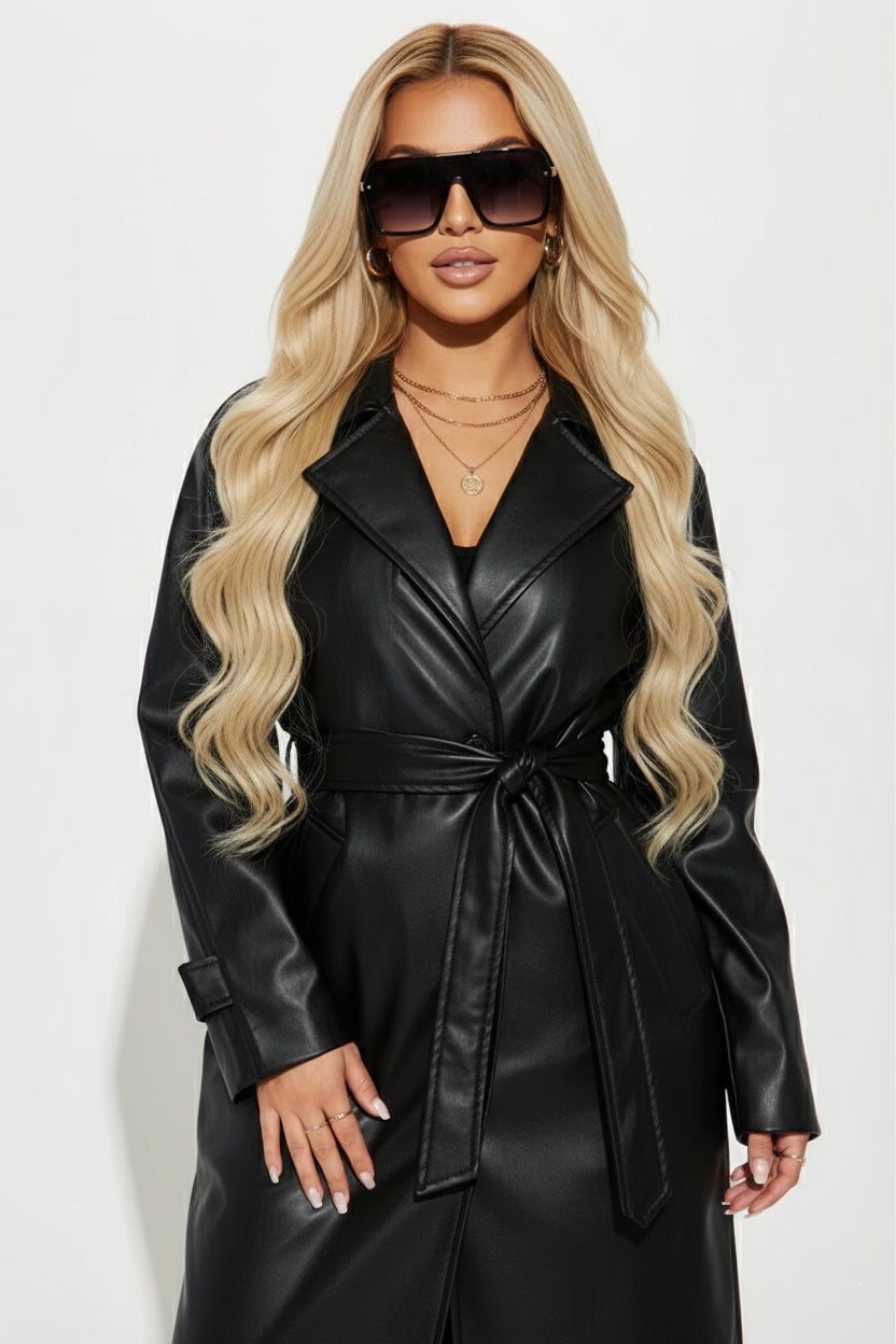 Leather Coat Medium