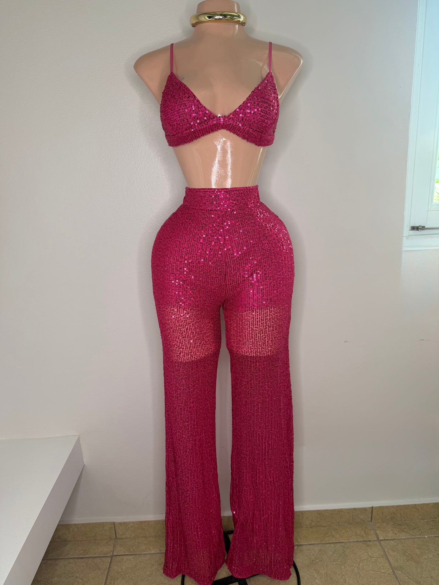 Sequined Set in Pink