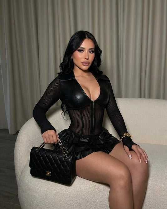 Faux Leather Dress