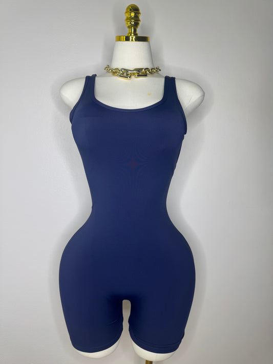 V-back 🍑 Sports Romper in Navy