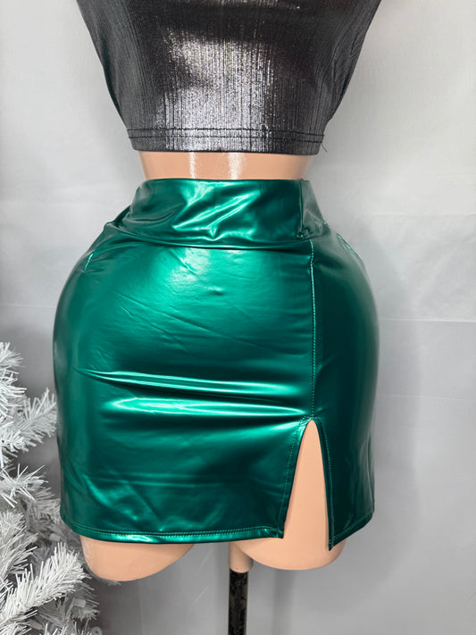 Jade Leather Skirt