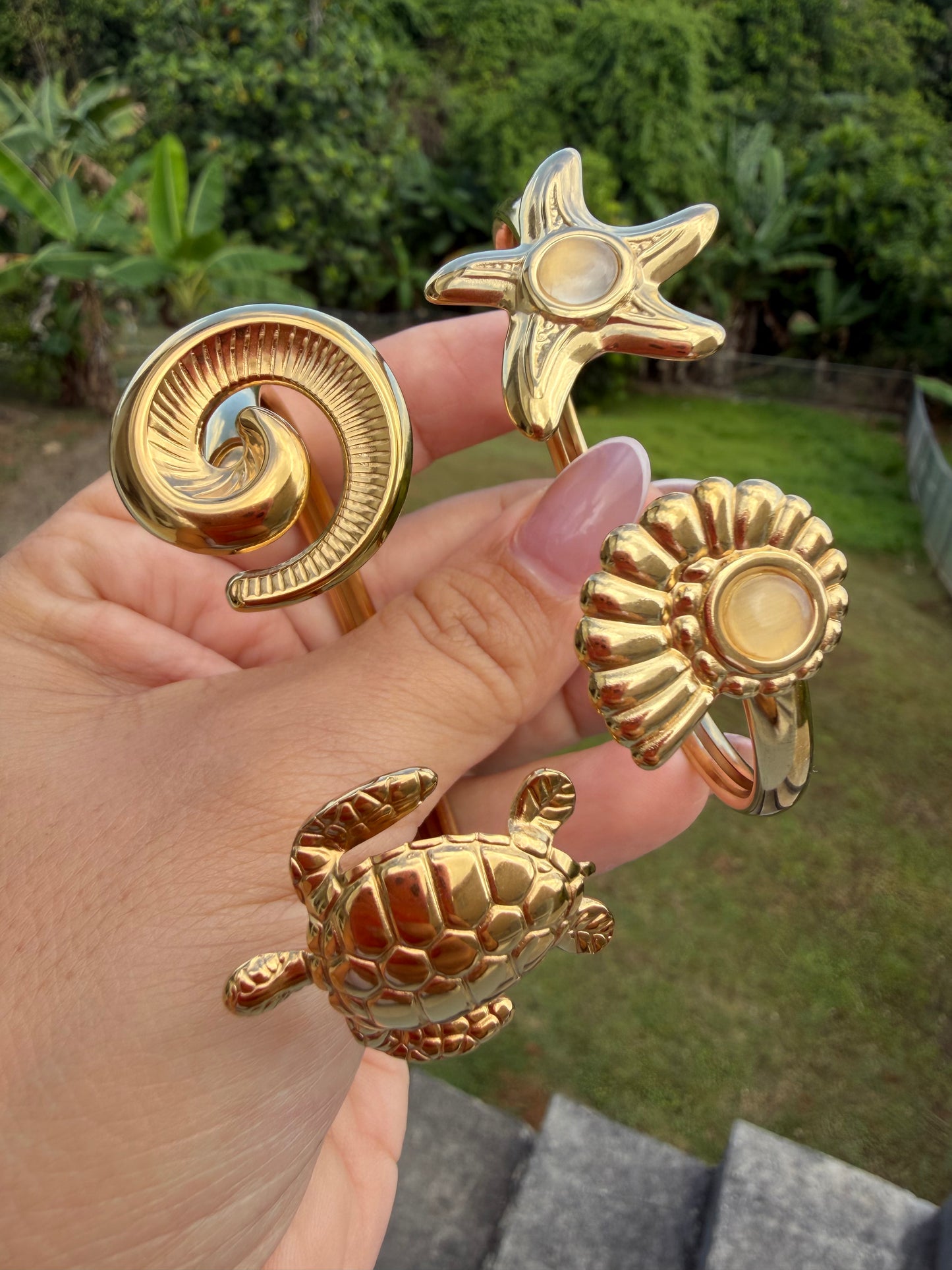 Sea Life 🐢 Stainless Steel Bangles Set de 2 ( Limited Time)