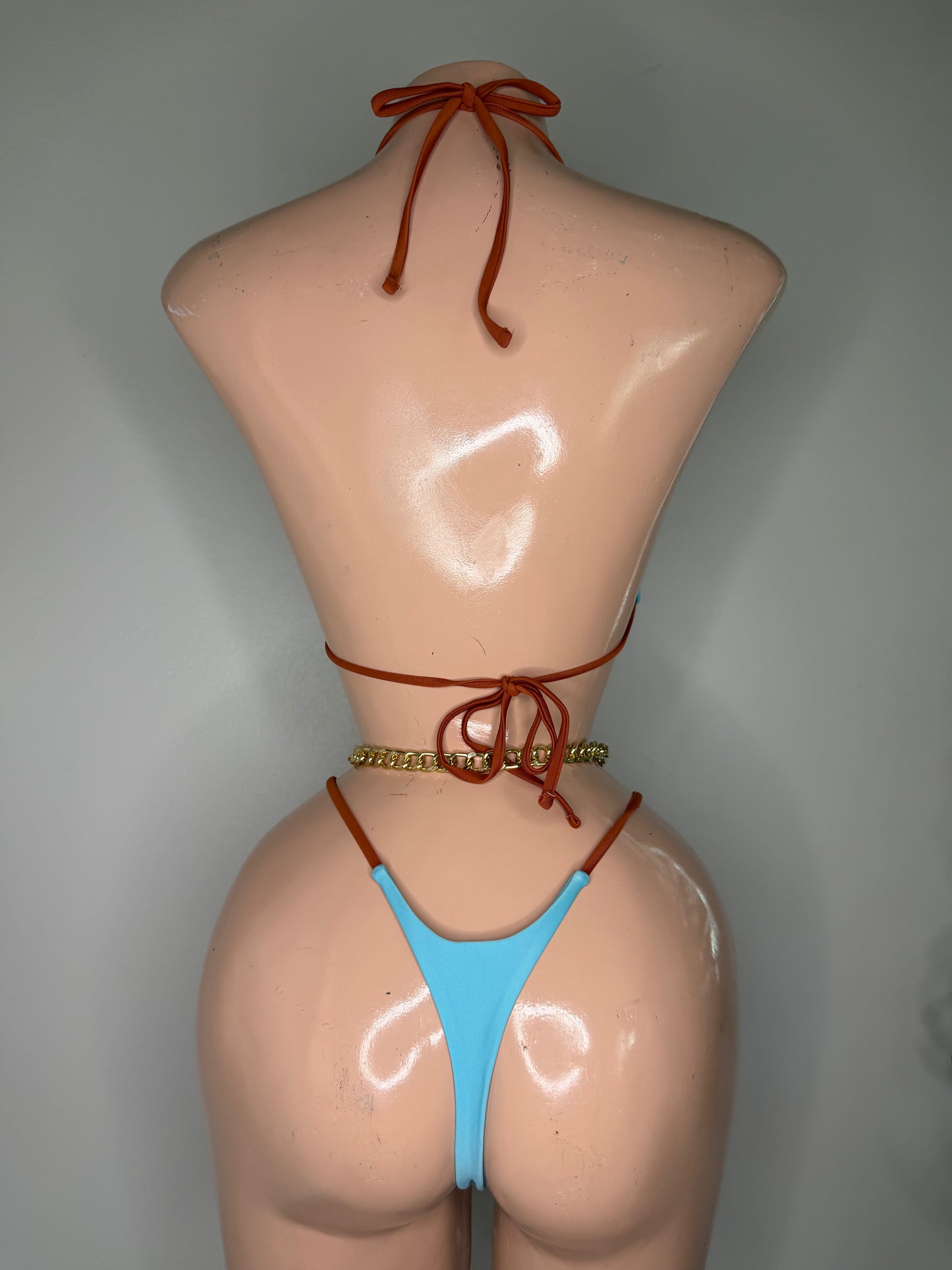Two Elements Thong Bikini- Blue Brown