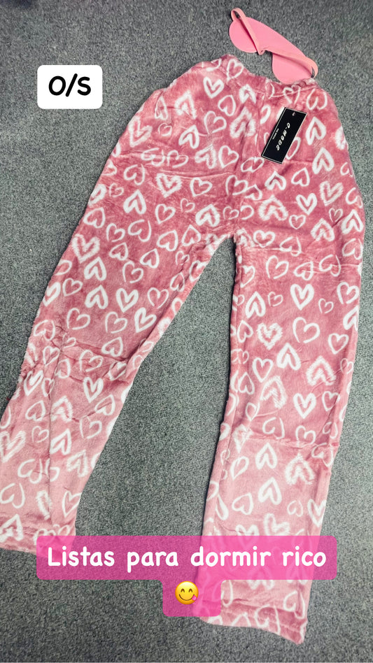 Cozy Pantalon Pajama Pink Hearts