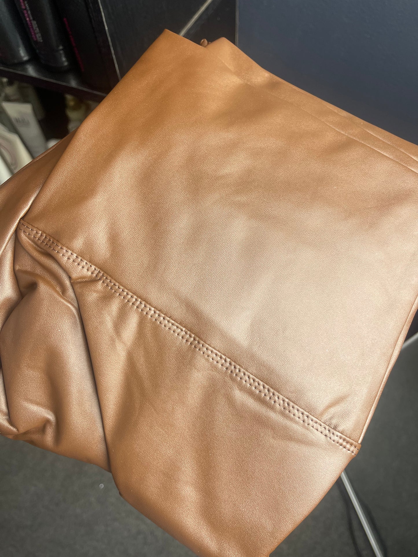 Brown Hi Waisted Leather Legging